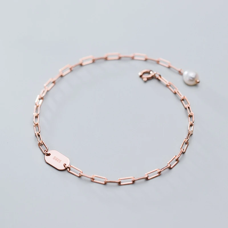 MloveAcc бренд 925 стерлингового серебра связанная цепочка браслет с биркой для женщин модная Серебряная цепочка браслет