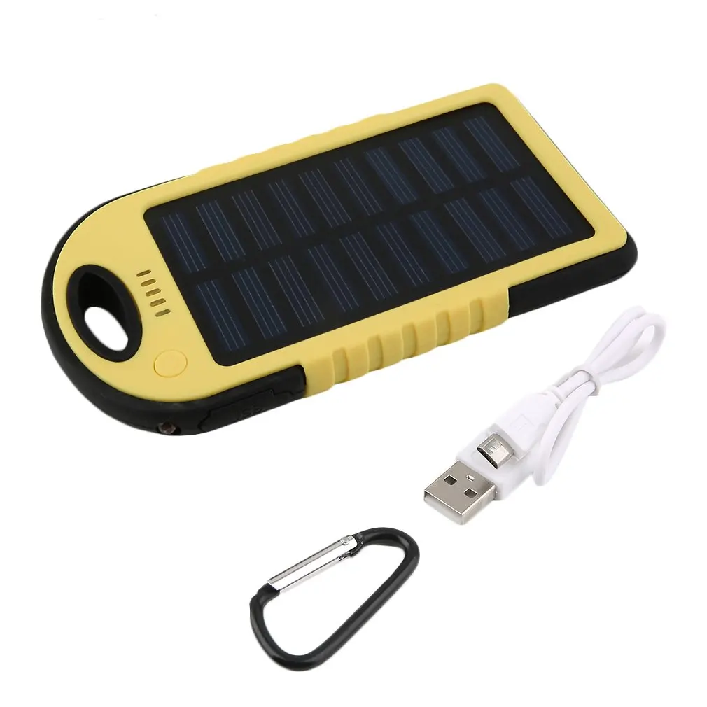 

5000mAh Solar Emergency Power Bank Battery with LED Torch Portable Phone Battery Solar Waterproof External Battery for Mobile