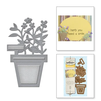 

2020 New Potted Green Plant Pattern Metal Cutting Dies Scrapbooking For DIY Background Decorative Paper Embossing Stencil Card