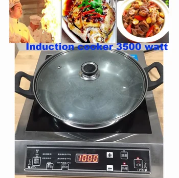 

3500 W Stainless Steel Induction Cooker Black Crystal Panel Scheduled Appointment Waterproof Intelligent Temperature Regulation