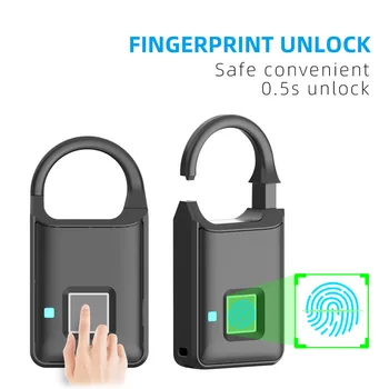 

P30 P50 USB Rechargeable Lock Anti-Theft Security Keyless Smart Fingerprint Lock Fingerprint Padlock for Door Luggage Case Bag