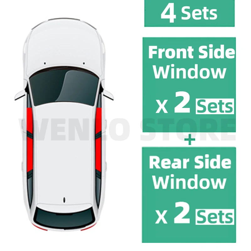 WENLO для Toyota RUMION SPADE Tundra VELLfire VIGO VIOS VOXY WISH Yaris Магнитная Автомобильная боковая оконная шторка от солнца - Цвет: 4pcs Front and Rear
