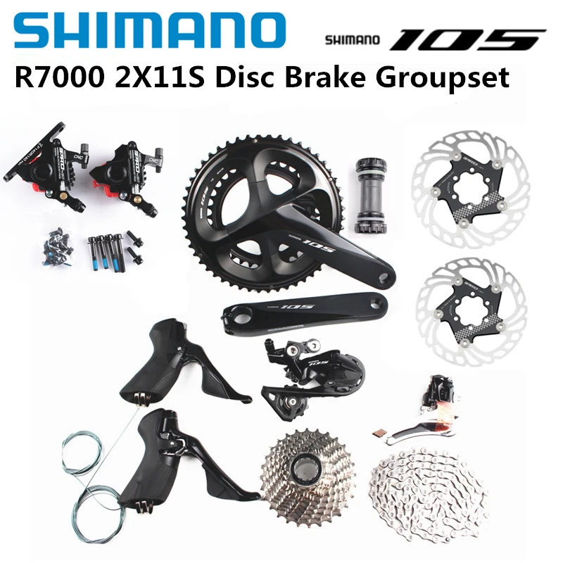Shimano 105 R7000 2X11 Speed Schijfrem Set 165/170/172.5/175Mm 50 34T 52  36T 53 39T Racefiets Fiets Kit groepset Iiipro Rem|braze on|front  derailleurshimano 105 - AliExpress