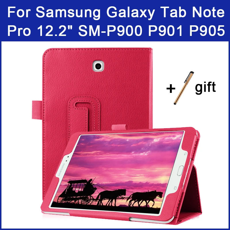 

Case for Samsung Galaxy Tab Note Pro 12.2 inch P900 P901 P905 Tablet Flip PU Leather Litchi Pattern Stand funda cover Case Pen