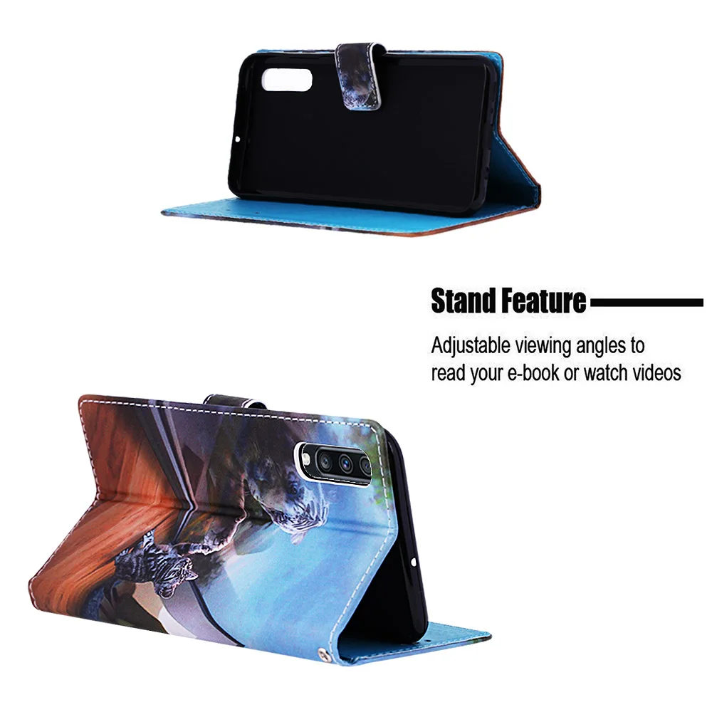 Кожаный раскладной бумажник чехол для телефона для samsung Galaxy M10 M20 M30 A10 A20 A30 A40 A40S A50 A70 A7 узор чехол