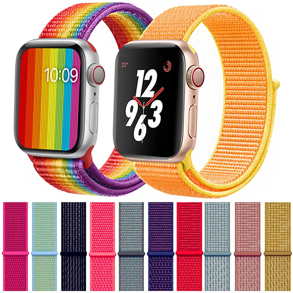 

Nylon Sport WatchBand for Apple Watch 5 Series 5/4/3 Soft Lightweight Breathable Strap Wristband 38mm 42mm 40mm 44mm watchbands