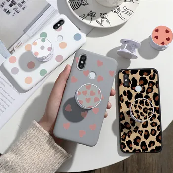 

Heart Leopard Phone Holder Case For Xiaomi Redmi Note 8 8T 5 6 7 9 Pro 7A 8A Mi A3 A1 A2 6X 8 9 SE Lite 10 9T CC9 CC9E TPU Cover