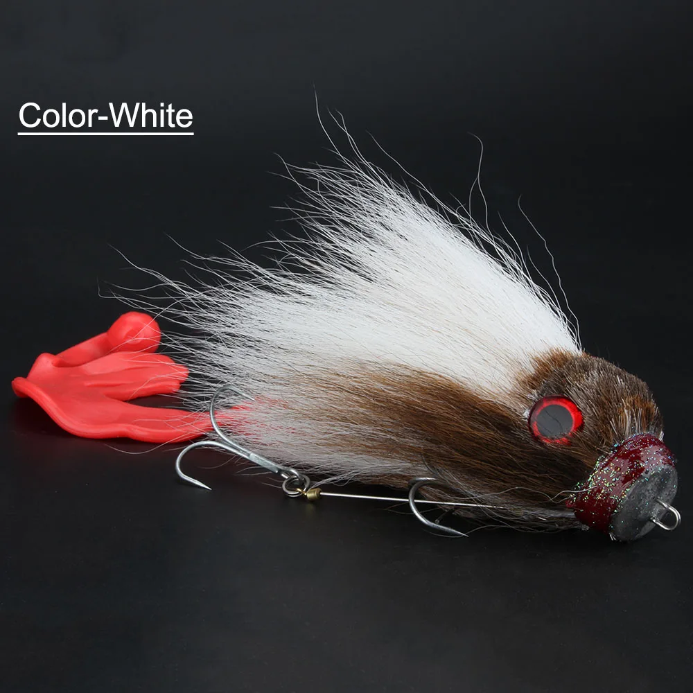 Spinpoler 1 шт. 85 г Тонущая искусственная большая мышь подповерхность прикрепленная с винтом Мягкая наживка для щуки Catfish Fhishing - Цвет: Белый