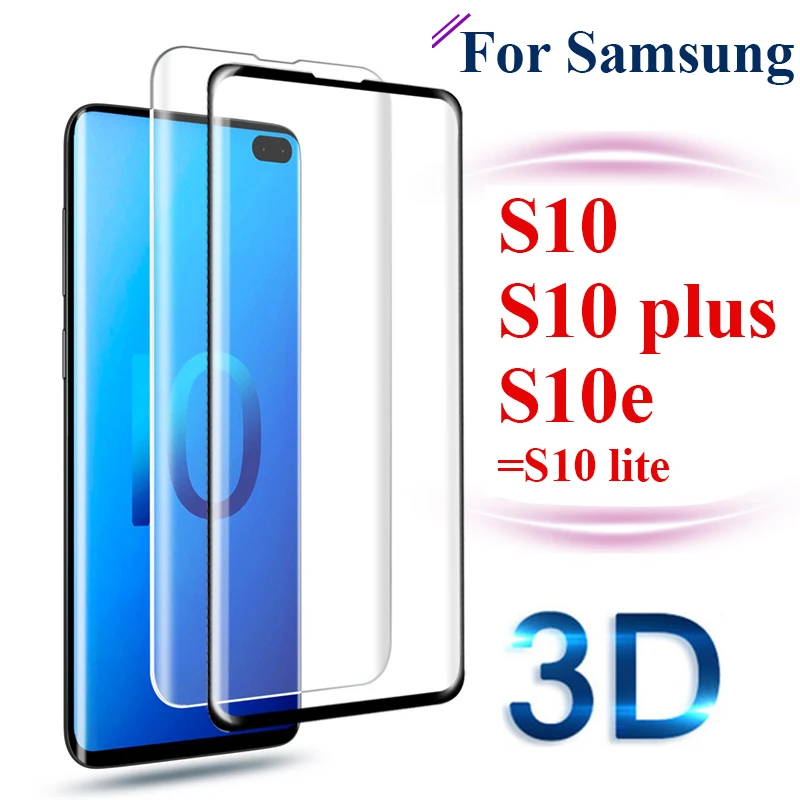 3D Tempered Glass on for Samsung Galaxy s10 plus s10e Protective glas s10plus s 10 lite 10plus 10s screen protector sheet armor | Мобильные