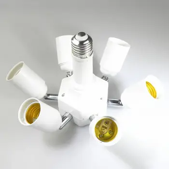 

E27/E40 to 6+1 E27 Lamp Holders 7 in 1 Light Socket Splitter LED Bulb Converter