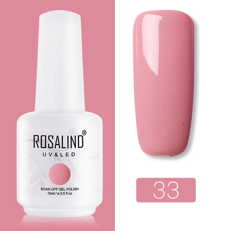 RH33 ROSALIND Гель-лак гибридные лаки для ногтей Маникюр УФ светодиодный полуперманентный гель для ногтей впитывающий Гель-лак базовое верхнее покрытие 15 мл цвет - Цвет: RH33