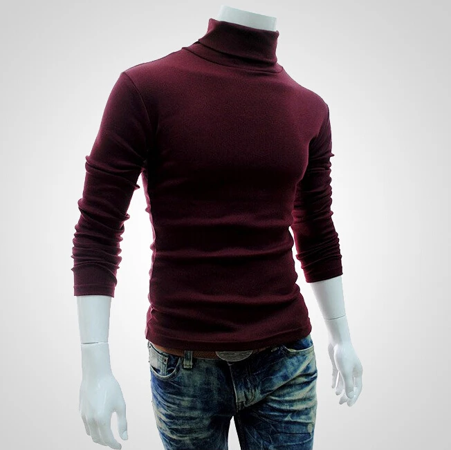Мужской тонкий теплый пуловер с высоким воротом джемпер свитер Топ свитер рубашка одежда