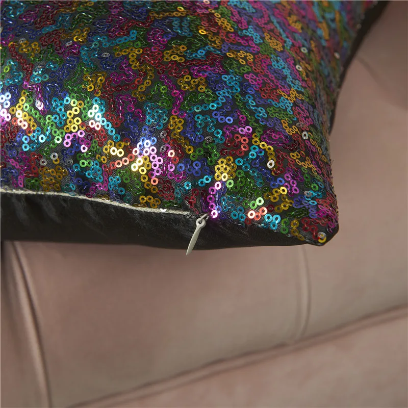 Luxurious Mermaid Glitter Sequin Cushion Cover - 40x40cm Decorative Throw Pillowcase