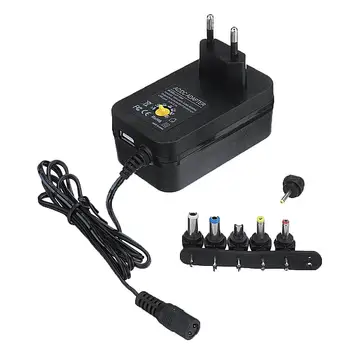 

DC3/4.5/5/6/7.5/9/12V 30W Adjustable Power Adapter Universal Charger EU Plug for LED Strip Light