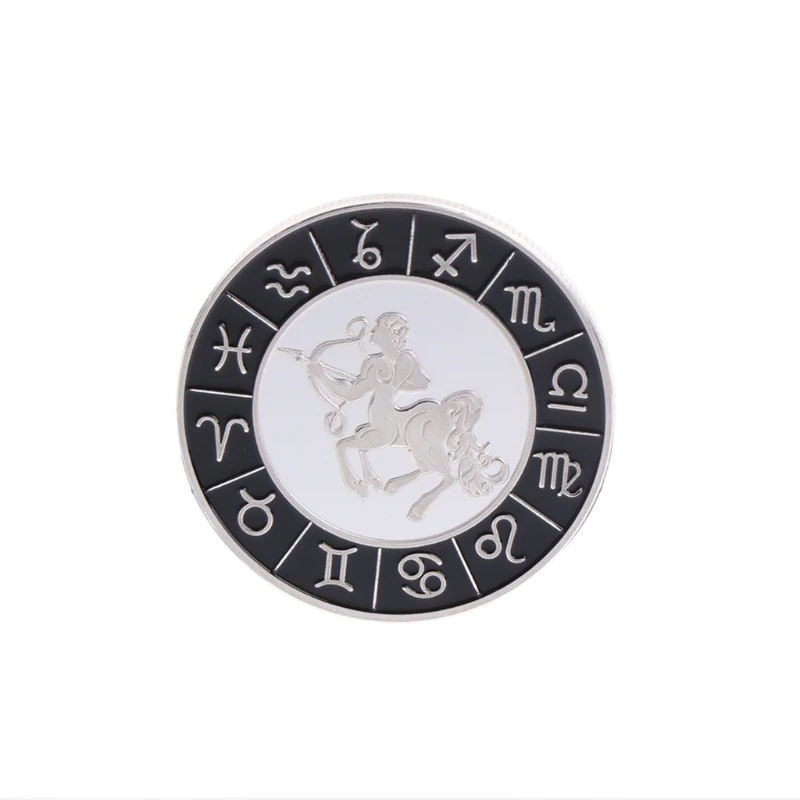 Памятная монета покрытая серебром Созвездие Стрелец сувенирная коллекция