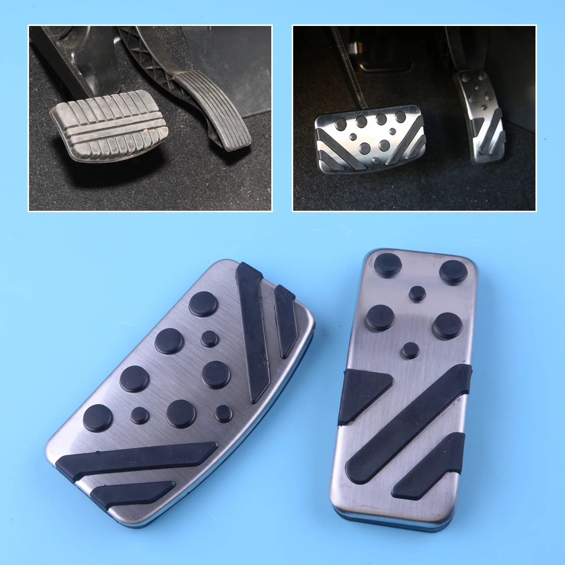 

DWCX 2pcs No Drill Gas Brake Pedal Pad Cover Fit For Mitsubishi Outlander Sport Eclipse Cross ASX RVR Lancer