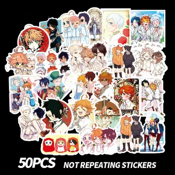 

50 Pcs/set Anime The Promise Neverland Stickers Emma Ray Norman Don Gilda Phil Isabella Figure Sticker For Wall Gifts
