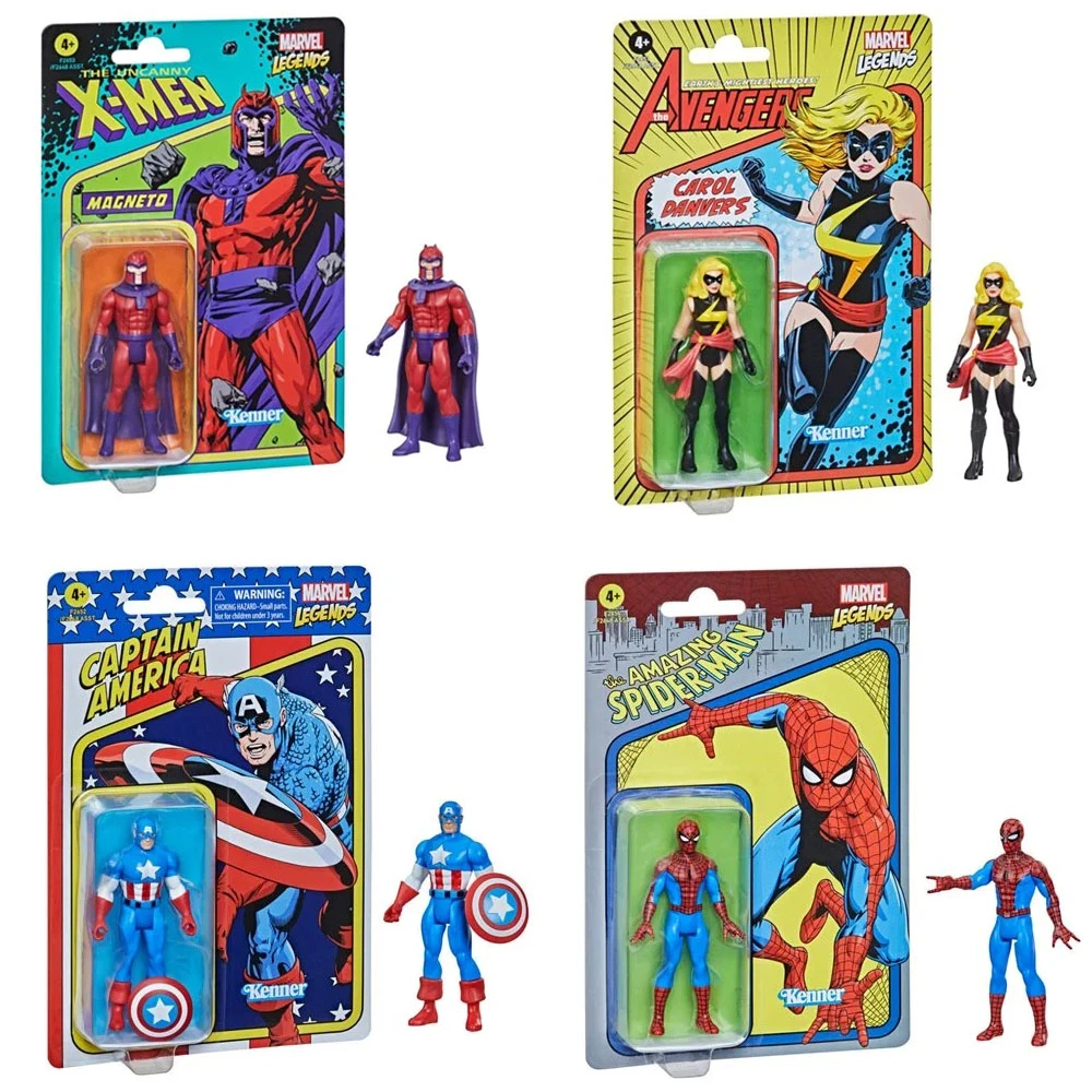 Hasbro Marvel Legends Hulk Carol Danvers Captain America Magneto Human Torch Spider Man Anime Action Toy Figures Toys Gift 12cm Action Figures Aliexpress