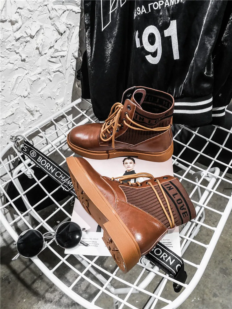 FEDONAS New Popular Women Genuine Leather Ankle Boots Autumn Winter Female Casual Riding Boots Basic Chunky Heels Shoes Woman