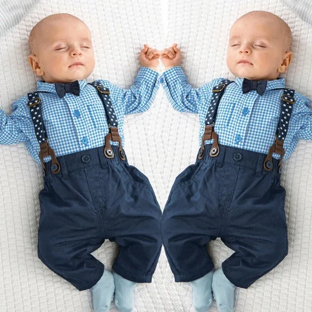 Комплект одежды для маленьких мальчиков; весенние детские джентльменские комбинезоны; Одежда для новорожденных; комбинезон; Детский костюм на день рождения+ штаны на подтяжках