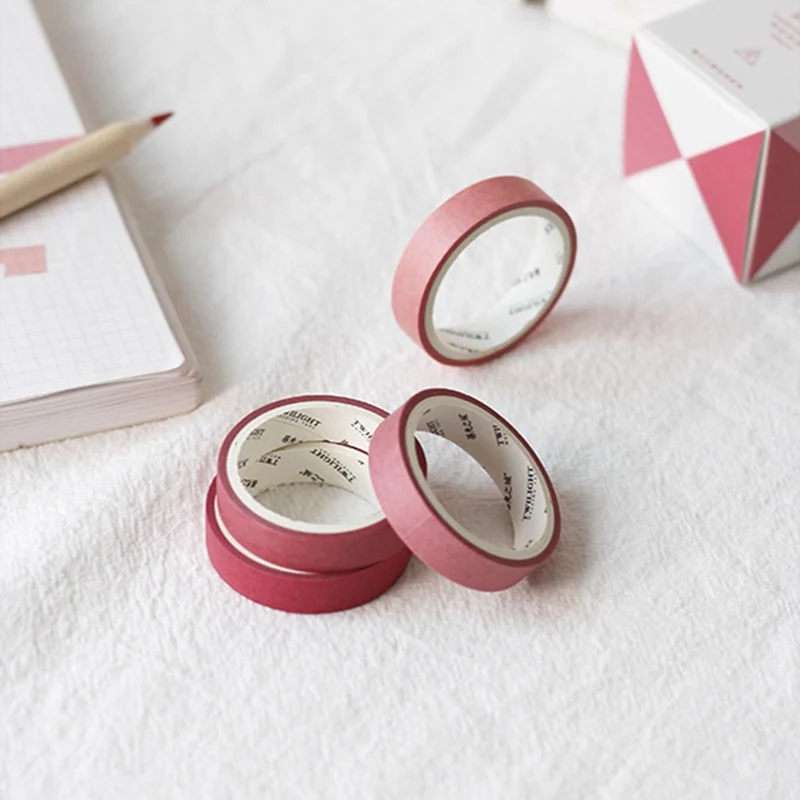 4 шт./кор. 0,9 см* 3 м простой сплошной цвет Васи лента градиент DIY украшения Скрапбукинг планировщик маскировки клейкая этикетка наклейка