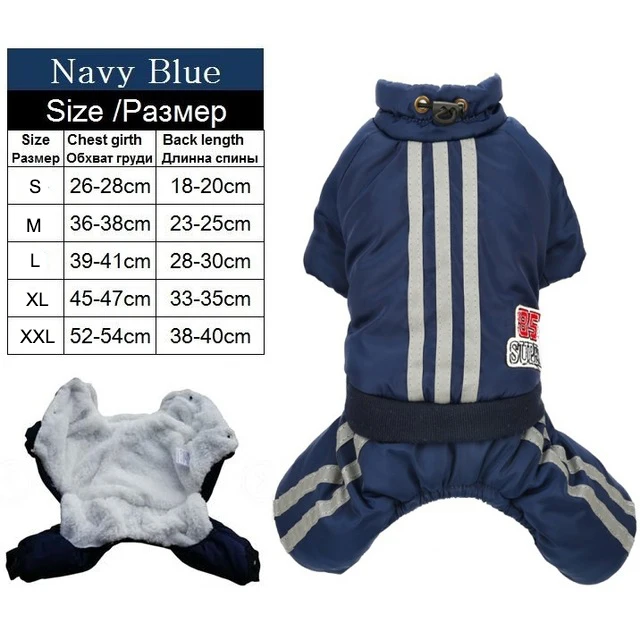 Navy Blue SUPREPET Одежда для собак Рождественская одежда для собаки для больших собак зимняя одежда для собак Adidog полосатая куртка для собак Ubranka Dla Psa - Цвет: Navy Blue