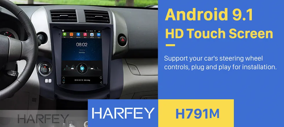 Top Harfey Unit Car GPS Navi 4G LTE Android 9.1 Radio 9.7" for 2008 2009 2010 2011 Toyota RAV4 support WIFI Digital TV 1080P Video 0