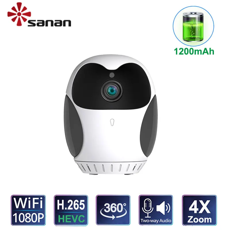 1080P H.265 Home Security Camera WiFi Wireless PTZ Full HD 4X Digital Zoom Indoor Mini Surveillance IP Cameras Battery Powered |
