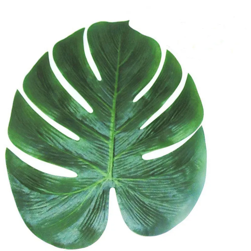 50 piezas verde hojas de palma Tropical hojas artificiales de boda casa, отель Fiesta decoración simulacion de Navidad auno Nuevo