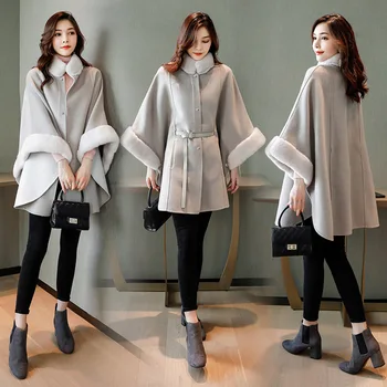 

Xiaoxiang style temperament age-reducing woolen coat loose thick warm winter new mid-length woolen coat women