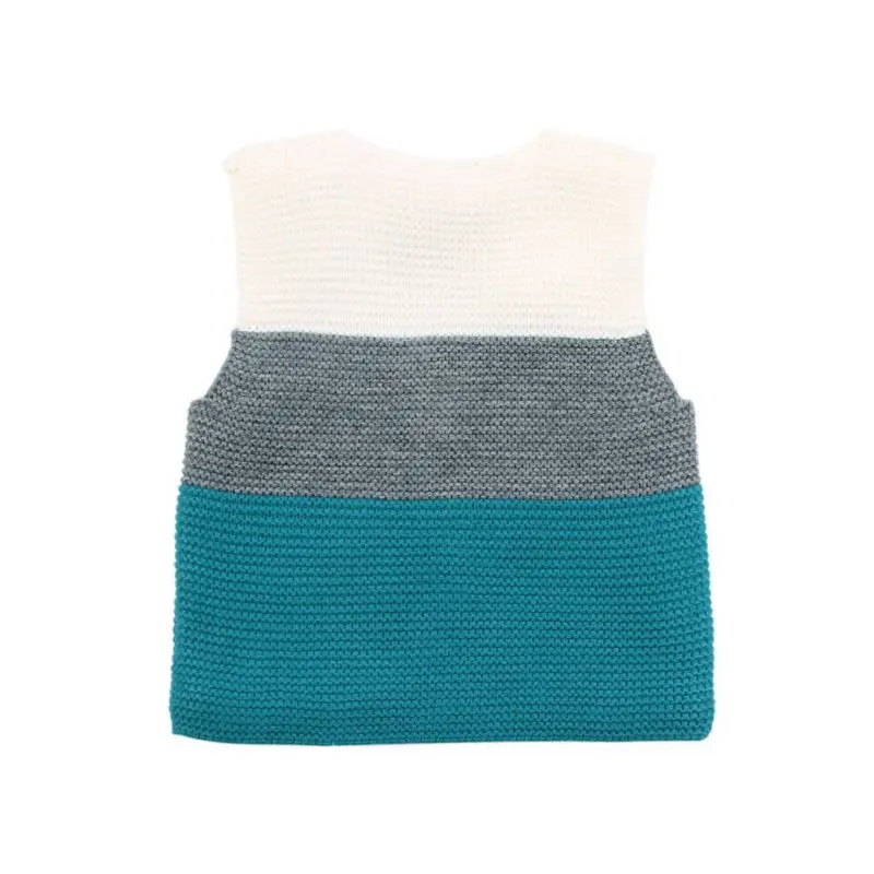 TAutumn Kids Baby Girls Boys Striped Vest Sweater Sleeveless Cardigan Tops Coat Outerwear