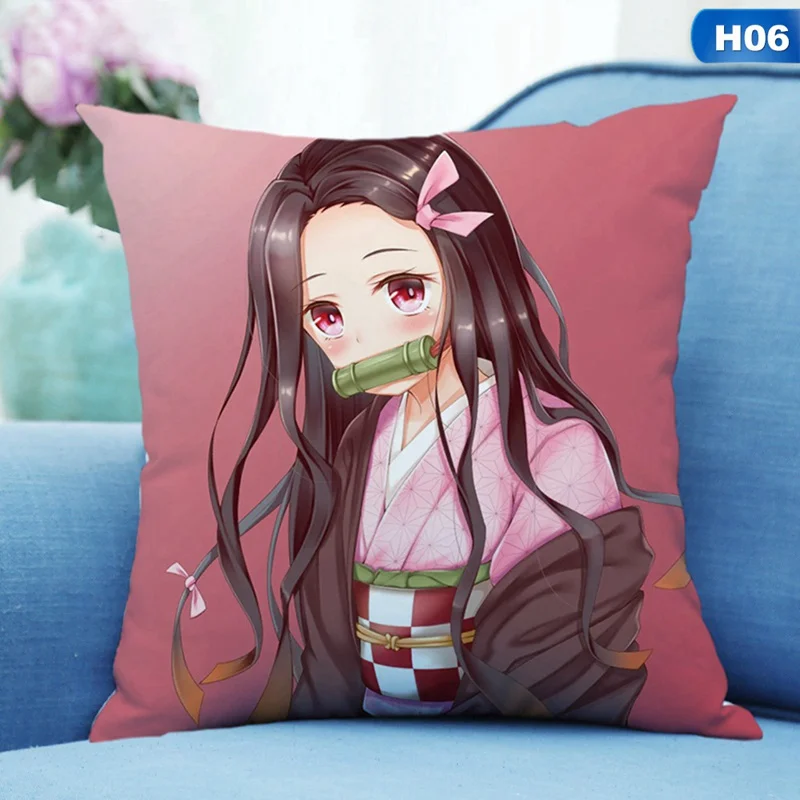 Аниме демон убийца Kimetsu No Yaiba Kamado Tanjirou Косплей Подушка для гостиной Подушка современная домашняя декоративная 35*35 см - Цвет: 6