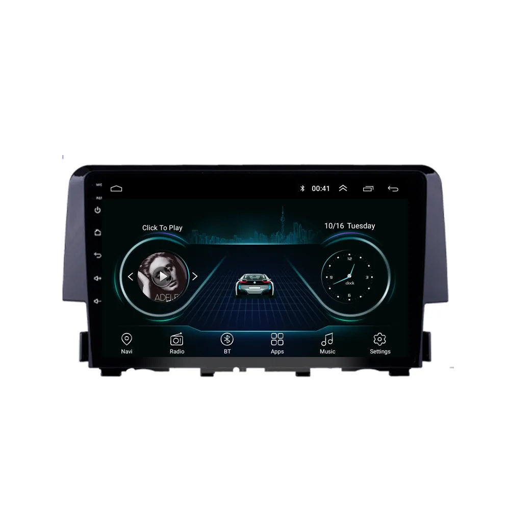

quad core Android 8.1 Fit HONDA CIVIC 2016 2017 2018 2019 Multimedia Stereo Car DVD Player Navigation GPS Radio