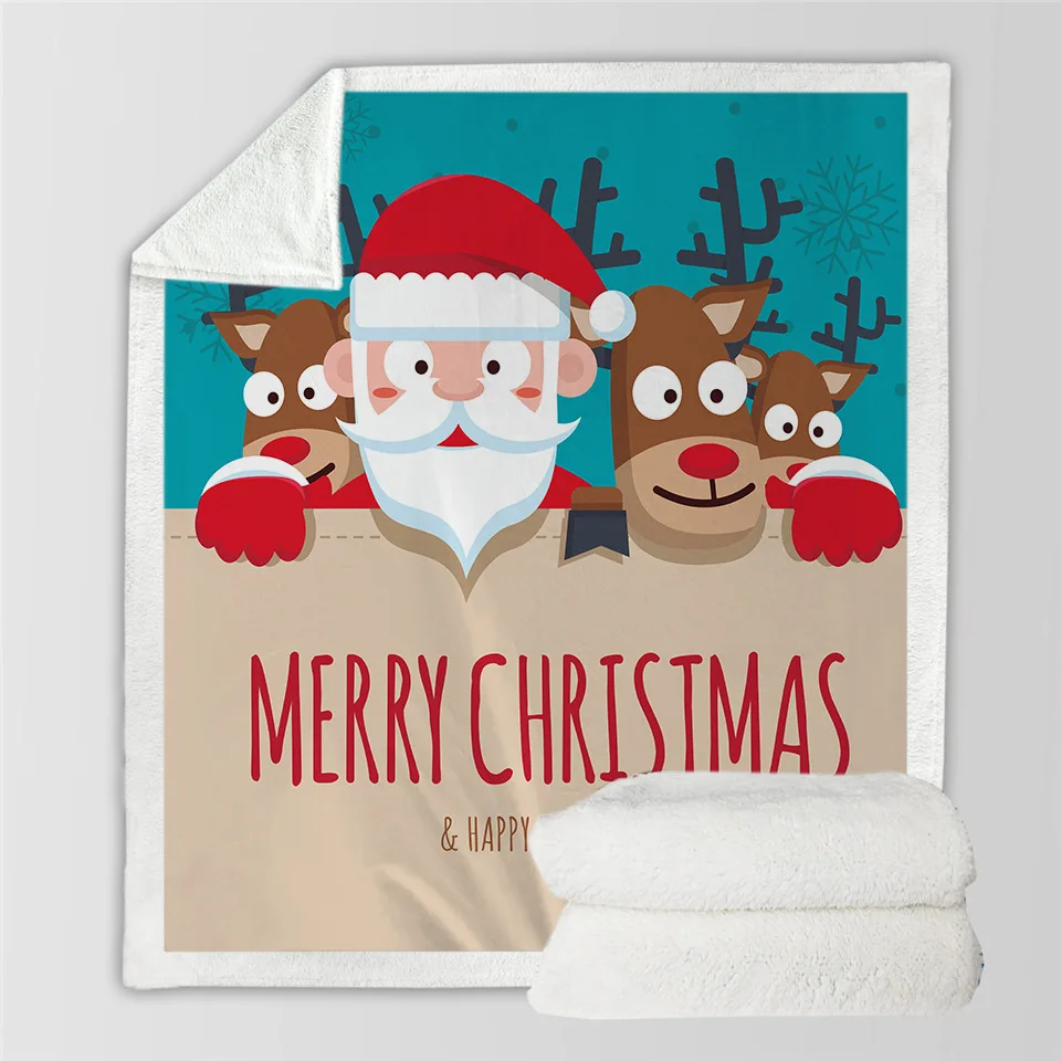Рождественское покрывало из мультфильма из мягкого плюша покрывало одеяла портативное бархатное одеяло для дома Автомобильная офисное кресло самолет Кемпинг Санта-Клаус - Цвет: 20