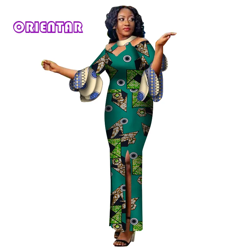 african fashion designers Bazin Riche African Dresses for Woman Print Splice Long Dashiki Dress African Women Private Custom Clothes Plus Size WY2845 african suit Africa Clothing