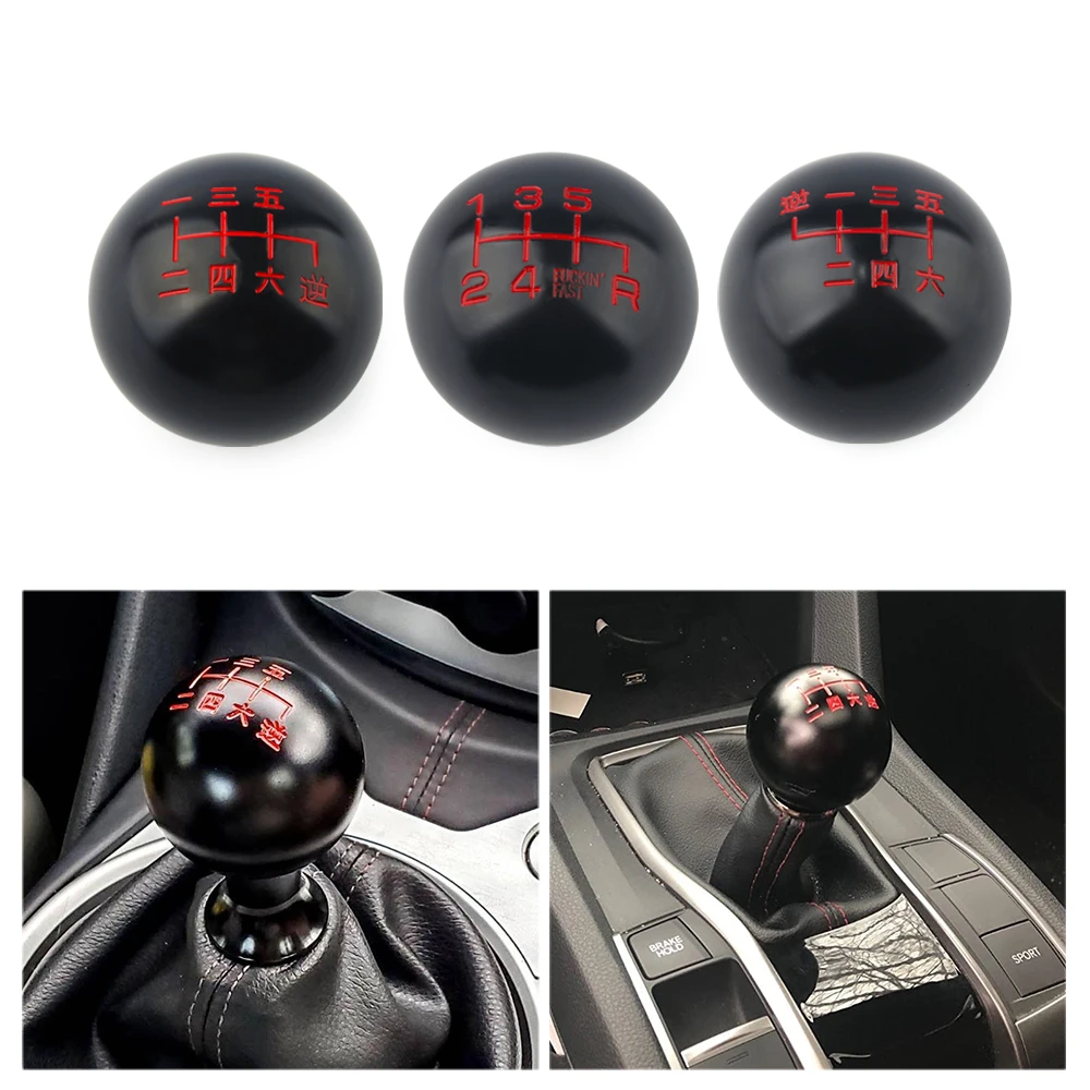 JDM style black 6 Speed M10X1.5/M10X1.25/M8X1.25 Gear Shift Knob For