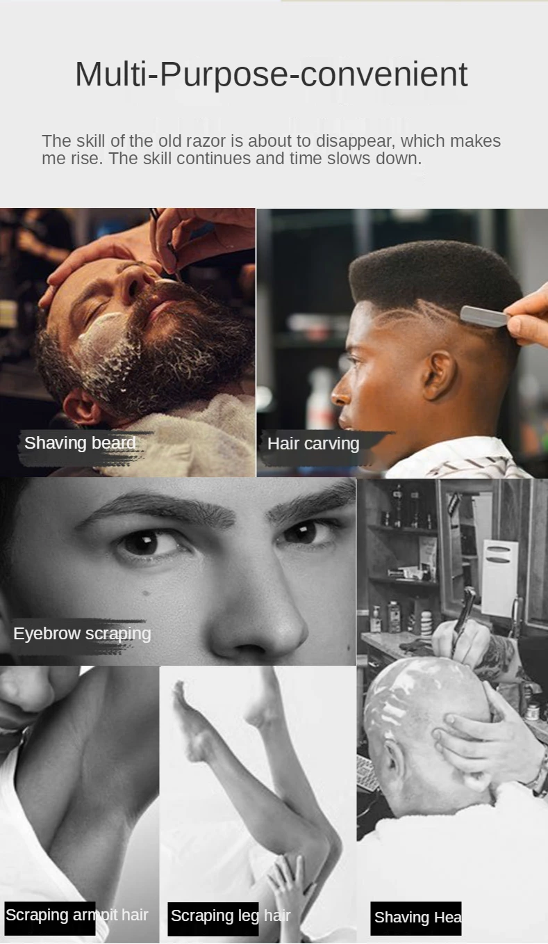 Liga de Zinco Cabelo do Agregado Barbeiro Manual Dobrável Hairdressing Navalha Galvanoplastia Titular Corte Familiar Shaver Y0620 3 Barbeiro manual dobrável hairdressing navalha liga de