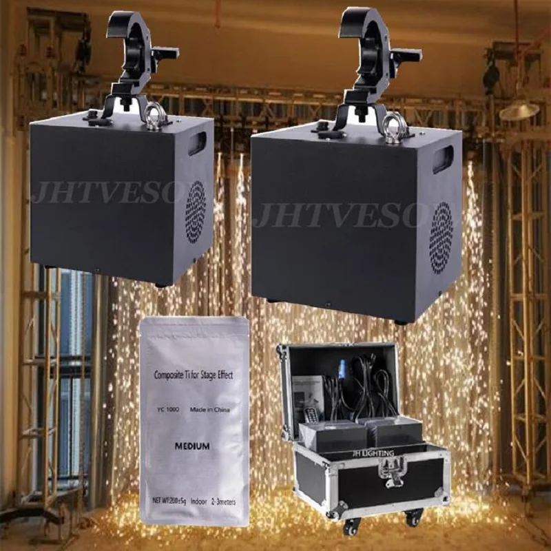 

2 pcs+ flight case+10 ti powders dmx fireworks cold spark machine dj sparklers 600w falling upside down stage effect light