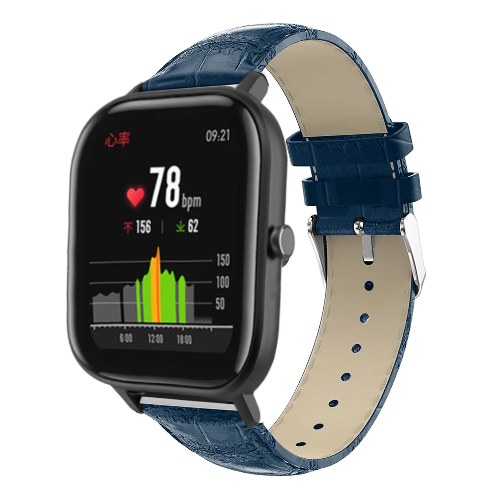Кожаный ремешок для Huami Amazfit GTS GTR 42 мм аксессуары смарт часов браслет Bip BIT PACE Lite