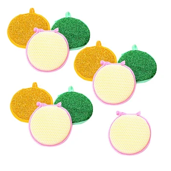 

Minifiber Double-Sided Dish Scrub Sponge, 10 Pack Scouring Pads Household Cleaning Wash Cloth Reusable Non-Stick Non-Scratch