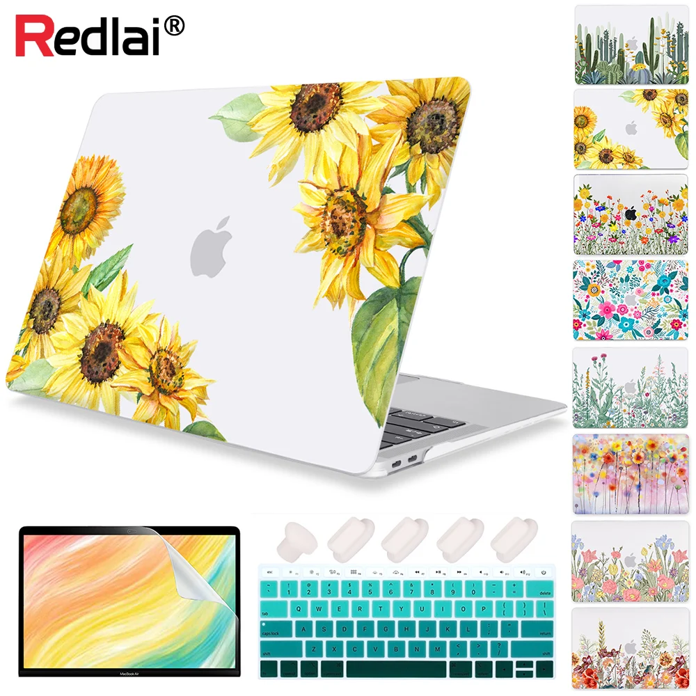 Flower Matte Impresso Estojo Rígido de Plástico para Macbook Air 13 Polegadas 2023 A2681 A2179 A2337 Laptop Cover 2023 Pro 13 14 16 A2338 A2289