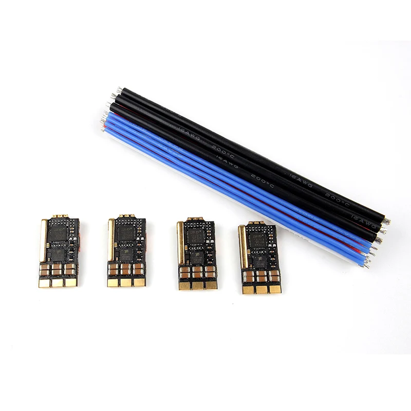 

4 Pcs FPV drone electronic governor Tekko32 F3 Slim 45A ESC BLHeli_32 3-6S F3 MCU Dshot1200 Build In Current Sensor WS2812B LED