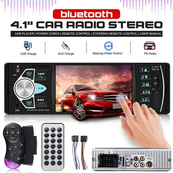 

4.1" 1 Din Car Radio Auto Audio Stereo bluetooth Autoradio MP5 MP3 Player Touch Screen FM AUX TF Support Back-up Image
