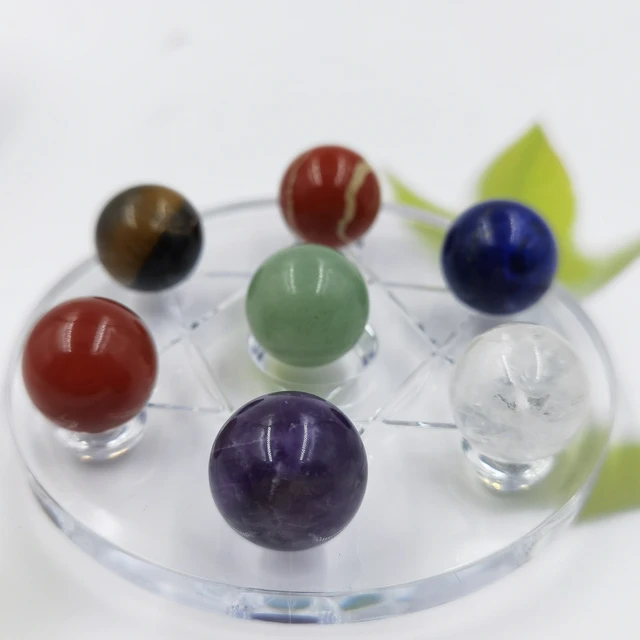 Boule de cristal Feng Shui 7 couleurs naturelles, décoration de base de  planche - AliExpress