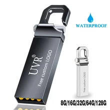 Металлический usb флеш-накопитель 8 ГБ, флеш-накопитель 64 ГБ, флеш-карта памяти 16 Гб, usb 2,0, флеш-накопитель 32 ГБ, память usb 128 ГБ, ключ, печать логотипа