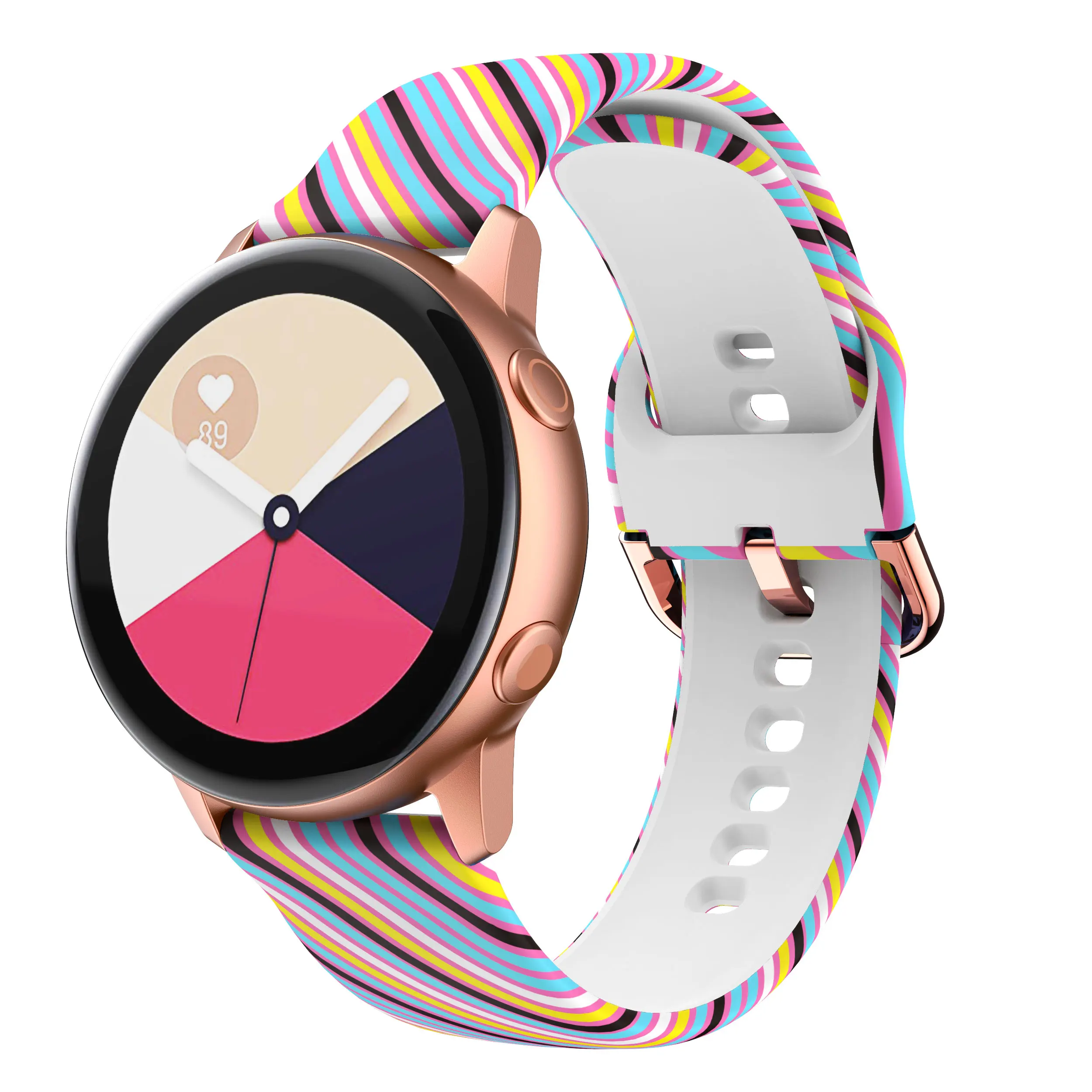 Women's Vibrant Sport Silicone Watch Strap - Colorful Printed Design