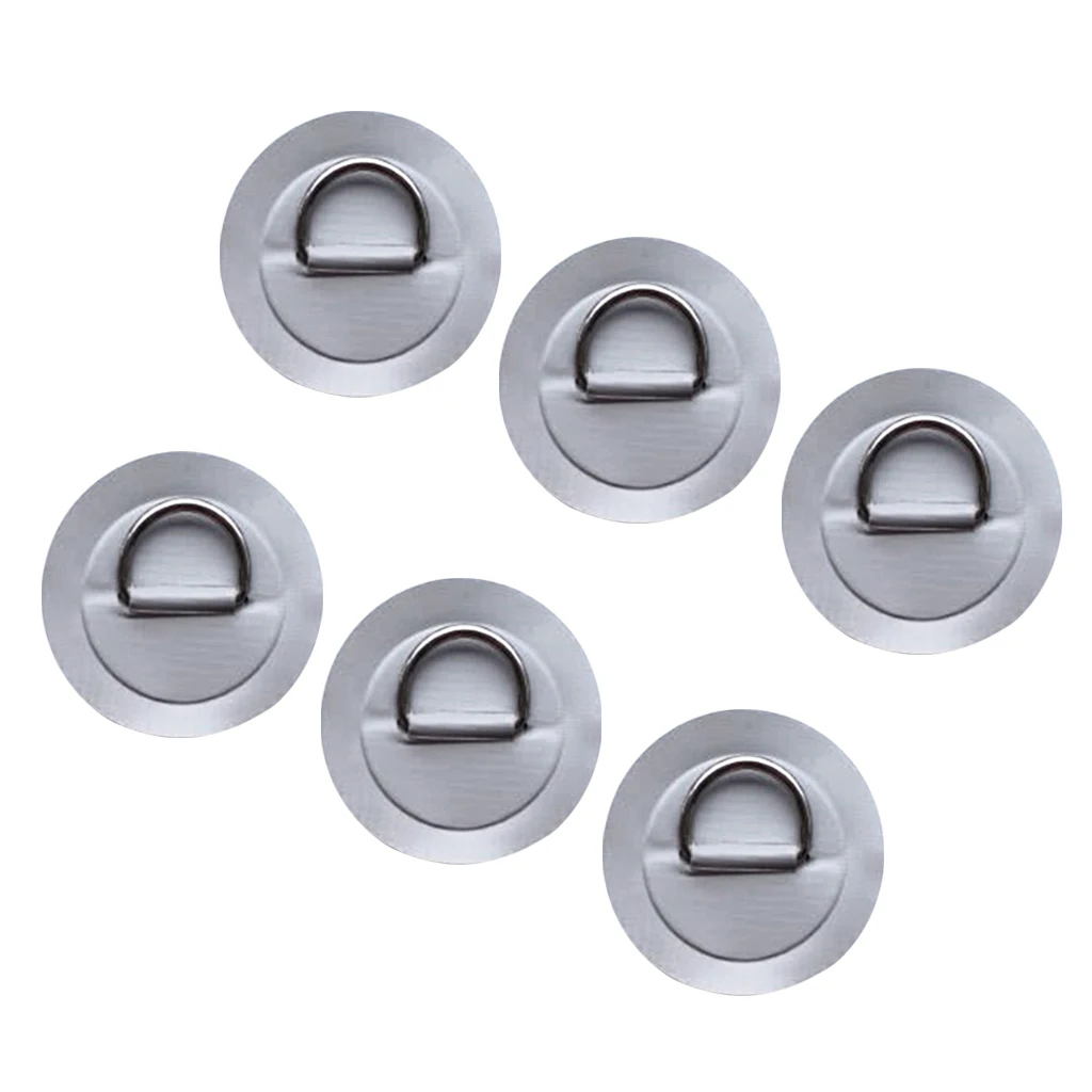 6pcs/set 3.15' 316 Stainless Steel D Ring Pad/Patch for PVC Inflatable Boat Raft Dinghy Canoe Kayak Surfboard SUP Accessories