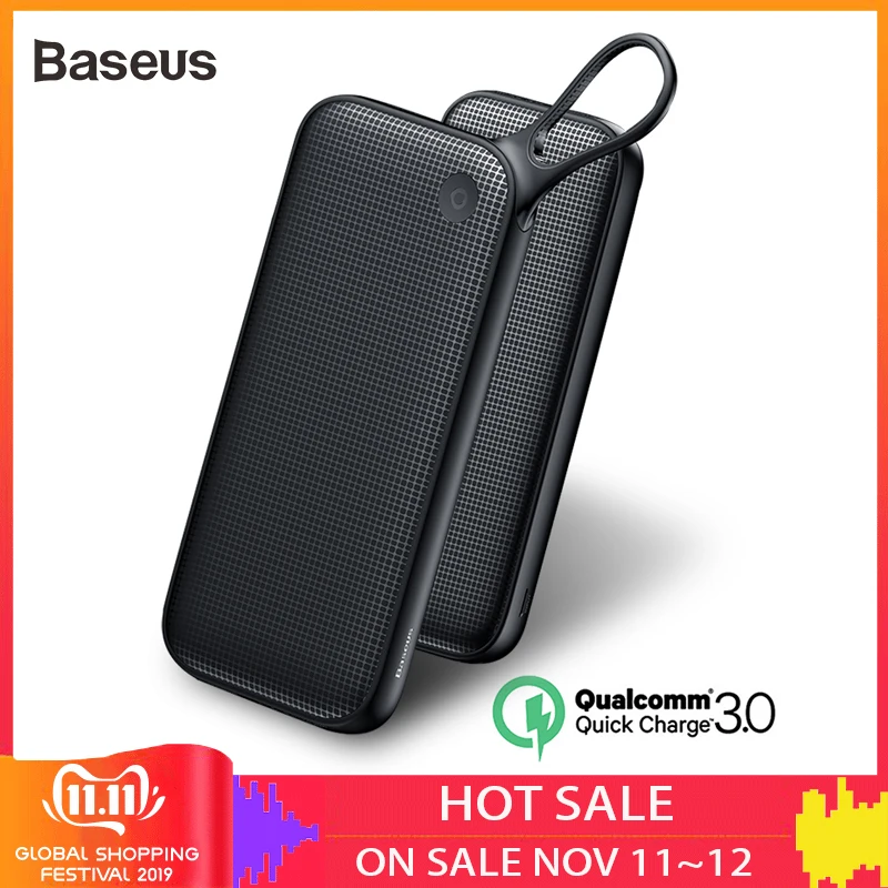 Online Baseus PD QC3.0 20000mAh Power bank 5V3A Schnell Ladegerät Für iPhone Samsung 2 USB Power Bank Typ C Ladegerät power Für Laptop