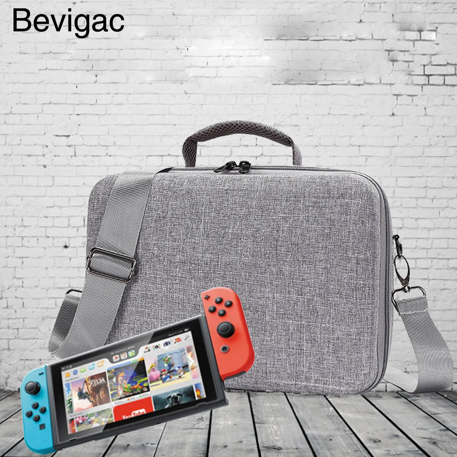 

Bevigac Portable Waterproof EVA Storage Carry Protective Case Bag with Shoulder Strap for Nintend Switch Controller Accessories