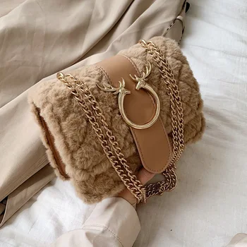 

Winter chain shoulder bag 2020 trend Korean version of the messenger bag solid color metal decoration ladies small square bag